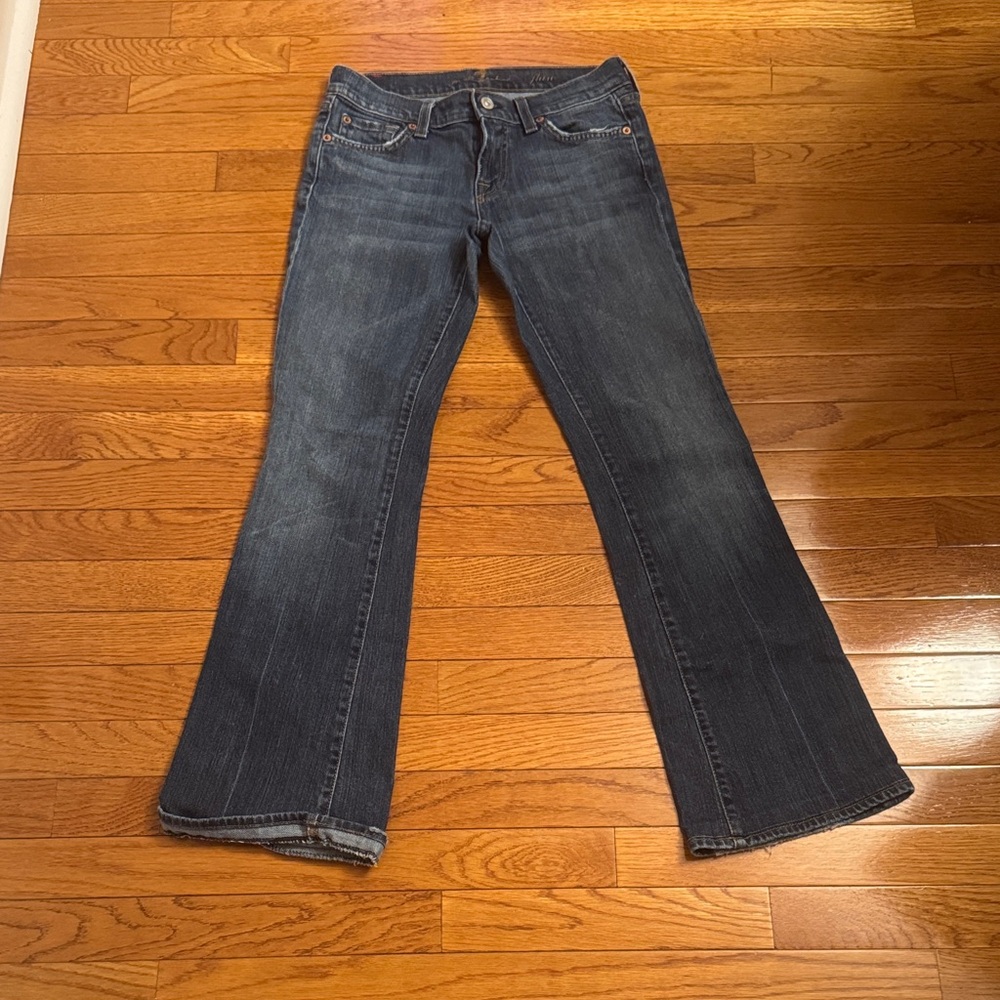 7 For All Mankind Dark Blue Flare Jeans